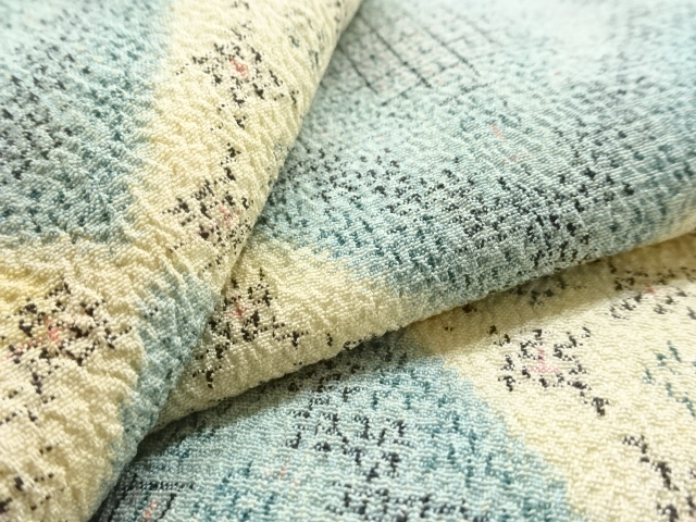 アンティーク 菱模様織出し本塩沢着物